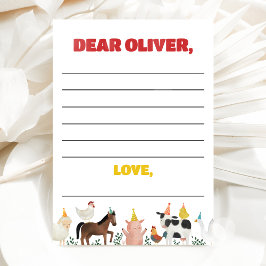 Invitación Farm 1st Birthday Time Capsule Card