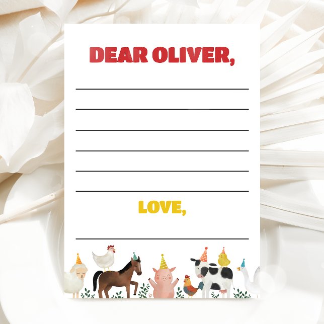 Invitación Farm 1st Birthday Time Capsule Card (Subido por el creador)