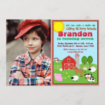 Farm Animal Barnyard Kids Birthday Photo