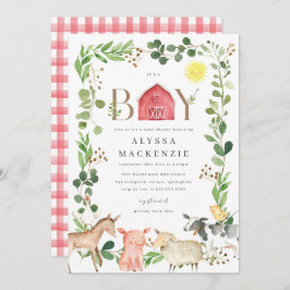 Invitación Farm Animals Baby Shower Invitation