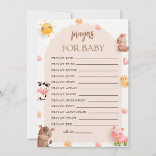 Invitación Farm Animals Baby Shower Prayers For Baby Card