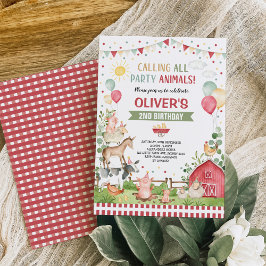 Invitación Farm Animals Barnyard Bash Ranch Birthday Party