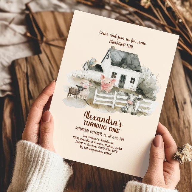 Invitación Farm Animals Barnyard Bash Ranch Birthday Party (Subido por el creador)