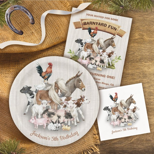Invitación Farm Animals Barnyard Birthday Party (Subido por el creador)