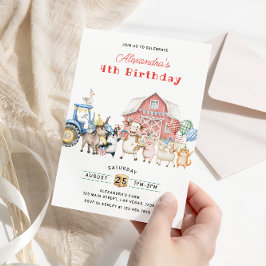 Invitación Farm Animals Barnyard Birthday Party