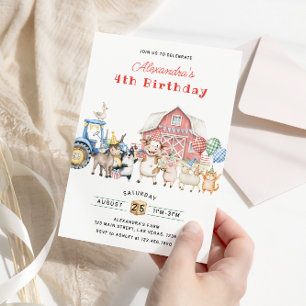 Invitación Farm Animals Barnyard Birthday Party