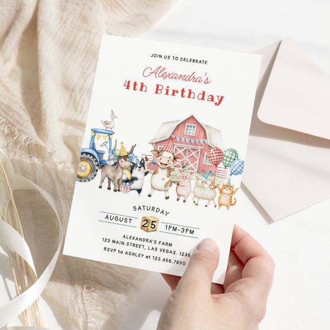 Invitación Farm Animals Barnyard Birthday Party (Subido por el creador)