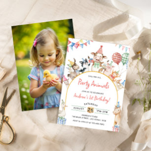 Invitación Farm Animals Birthday Barnyard Birthday Party