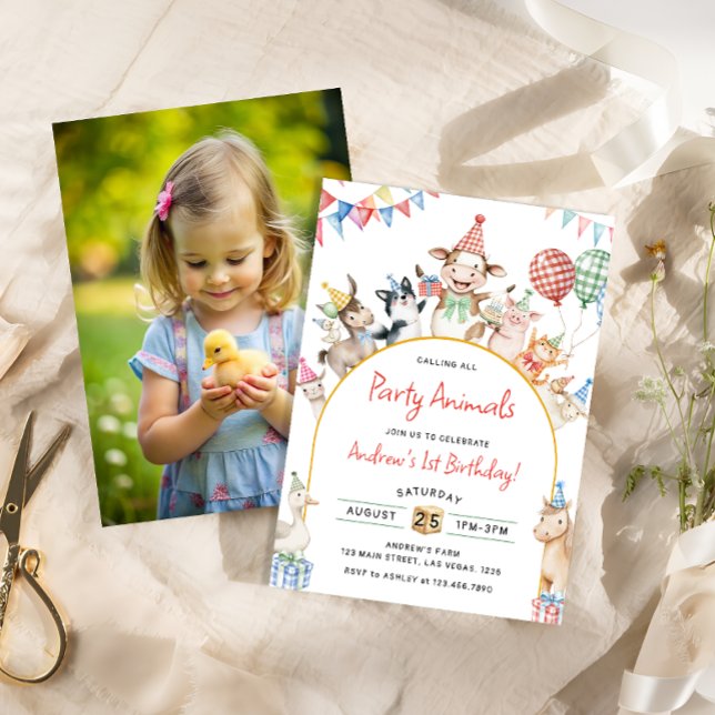 Invitación Farm Animals Birthday Barnyard Birthday Party (Subido por el creador)