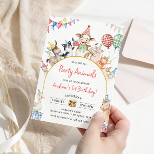Invitación Farm Animals Birthday Barnyard Birthday Party