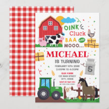Farm animals Birthday kid Invitation