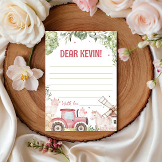 Invitación Farm Animals Birthday Time Capsule Card