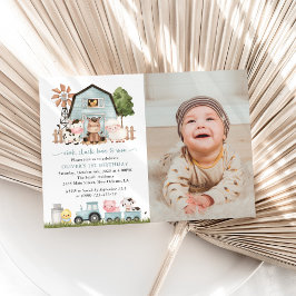 Invitación Farm Animals, Cute Animals, Barn, First Birthday