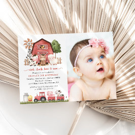 Invitación Farm Animals, Cute Animals, Barn, First Birthday