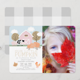 Invitación Farm Animals Pumpkin Patch Fotos de cumpleaños