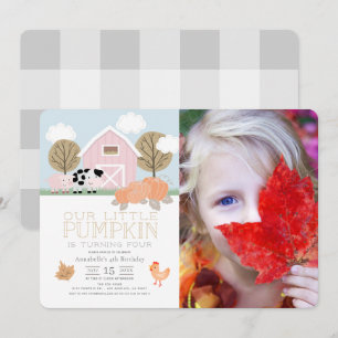 Invitación Farm Animals Pumpkin Patch Fotos de cumpleaños