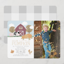 Invitación Farm Animals Pumpkin Patch Fotos de cumpleaños
