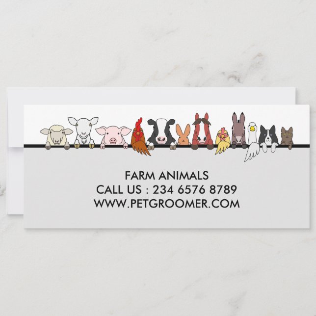 Invitación Farm Animals Sheep Chicken Cow customer gift (Anverso)