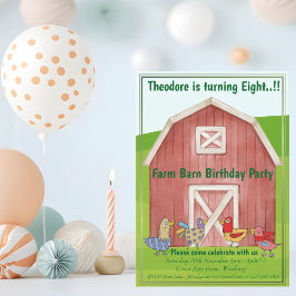 Invitación Farm Barn Birthday Party