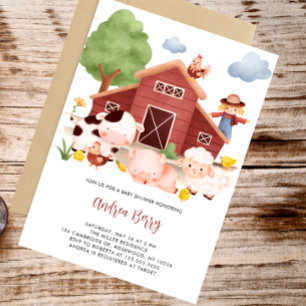 Invitación Farm Barnyard Baby Shower