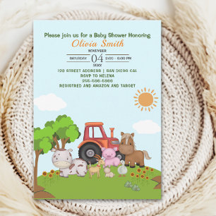 Invitación Farm Barnyard Baby Shower