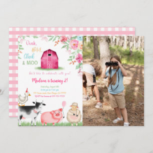 Invitación Farm Birthday Photo