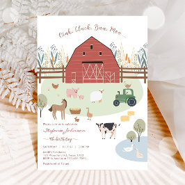 Invitación Farm Party Animals Kids Birthday Invitation