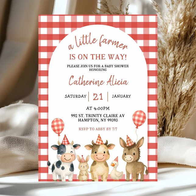 Invitación Farm Party Baby Shower Invitation (Subido por el creador)