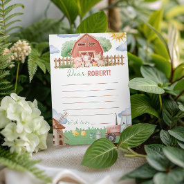 Invitación Farm Party Birthday Time Capsule Card