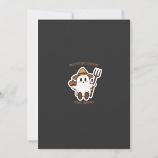 Invitación Farmer Boo – Cute Halloween Ghost Sticker with Pum