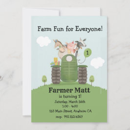 Invitación Farmer Fun for Everyone Birthday Invitation