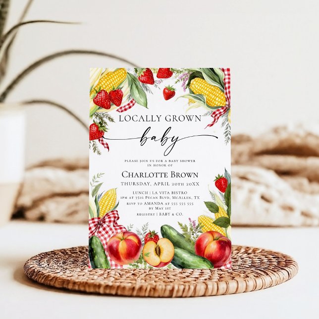 Invitación Farmer's Market Locally Grown Baby Shower (Subido por el creador)