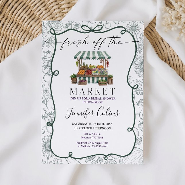 Invitación Farmers Market Sage Green Bridal Shower  (Subido por el creador)