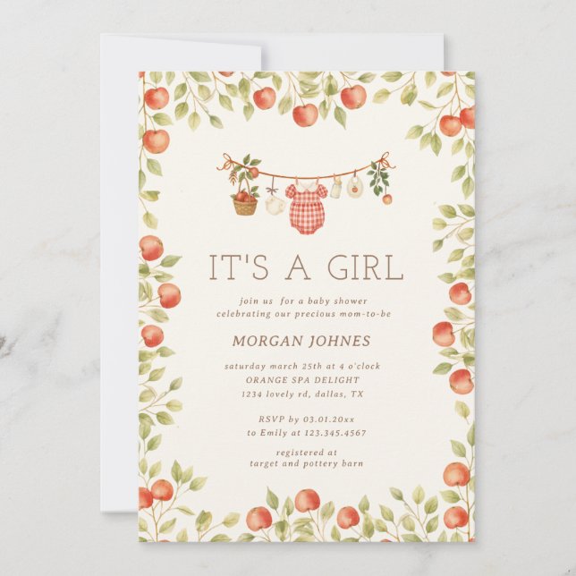 Invitación Farmhouse Baby Clothesline Baby Shower (Anverso)