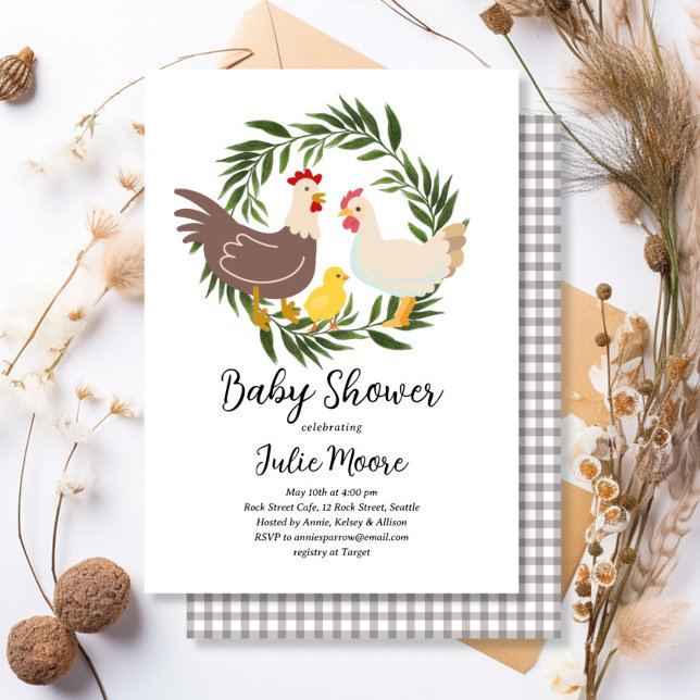 Invitación Farmhouse Chick Baby Shower (Subido por el creador)