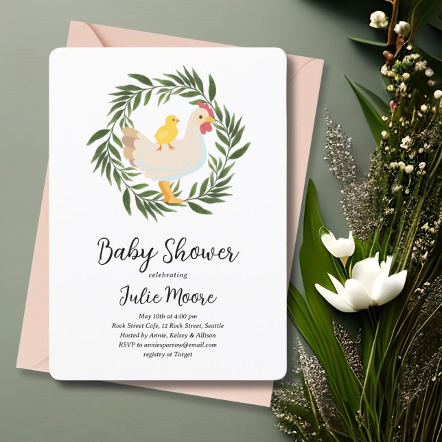 Invitación Farmhouse Chick Baby Shower (Subido por el creador)