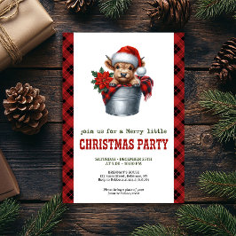 Invitación Farmhouse highland cow Christmas holiday invite