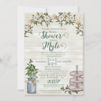 Invitación Farmhouse Tea Bridal Shower Invitation