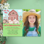 Invitación Farmyard Girl Birthday Photo – Cute Barn Animals<br><div class="desc">Add a personal touch to your little one’s barnyard birthday party with this adorable photo invitation! This design includes a space for your favorite photo, a rustic red barn, and a group of cute farm animals like a pig, cow, duck, and horse. The fun phrase "Oink, Baa, Moo – We’re...</div>