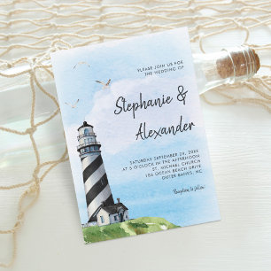 Invitación Faro acuático moderno Boda