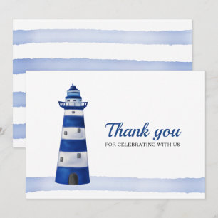 Invitación Faro  Baby Shower Náutico Gracias