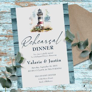 Invitación Faro de cena de ensayo boda