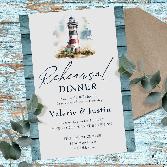 Invitación Faro de cena de ensayo boda (Subido por el creador)