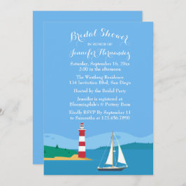 Invitación Faro de ducha Naudal Blue Bridal y barco de vela