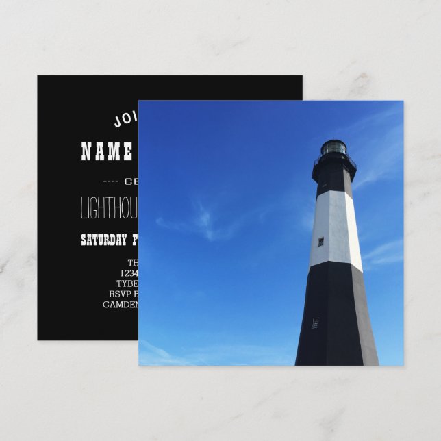 Invitación faro de la isla tybee (Anverso / Reverso)