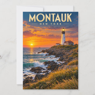 Invitación Faro de Montauk Point al atardecer Nueva York