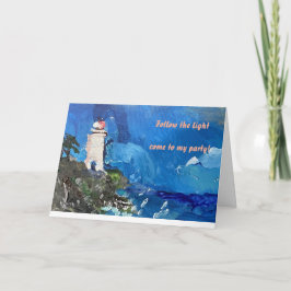 Invitación Faro de personalizable junto al océano