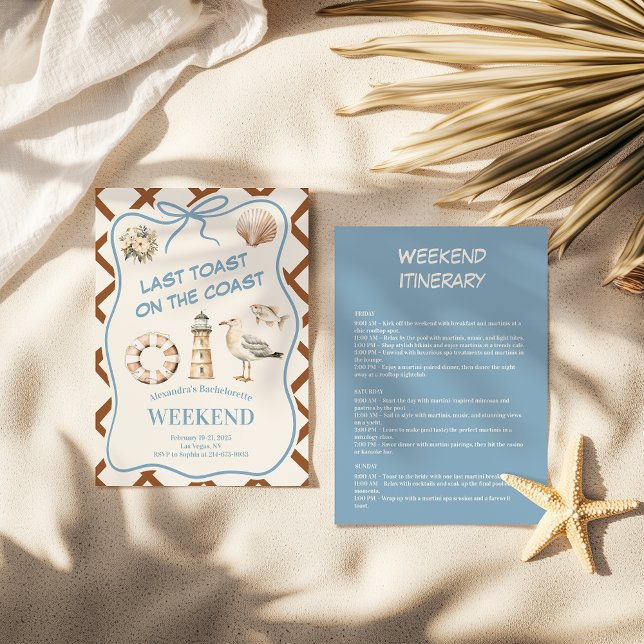 Invitación Faro de playa Lifesaver Bachelorette costera (Subido por el creador)