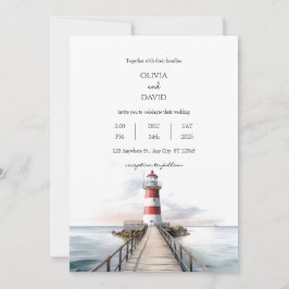 Invitación Faro Pier Boda Náutico Scenerable Oceánico