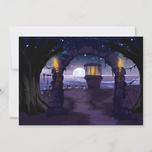 Invitación Faro viejo y espeluznante (Anverso)